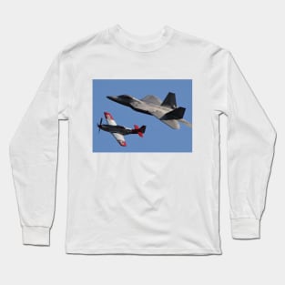 F-22 & P-51D Mustang Heritage Flight Long Sleeve T-Shirt